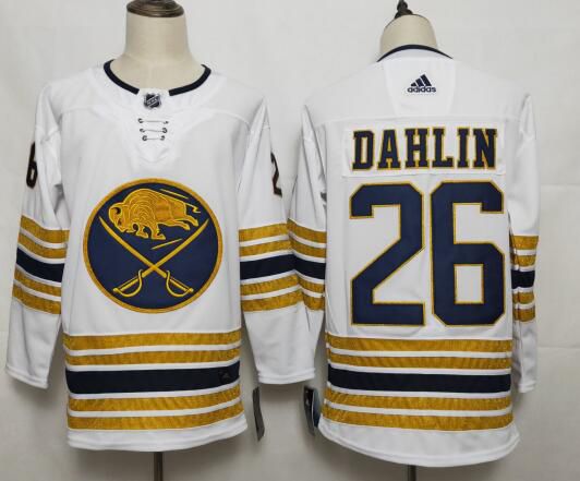 Men Buffalo Sabres #26 Dahlin White Adidas 50th Anniversary Golden Edition NHL Jersey->buffalo sabres->NHL Jersey